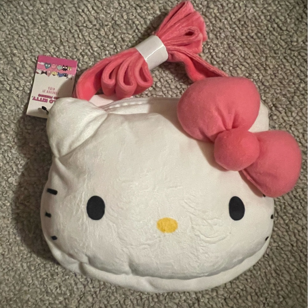 Hello Kitty White and Pink Plush Purse